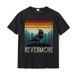 Винтажная рубашка Nevermore, футболка премиум-класса с Эдгаром Алланом по, вороном, Хлопковая мужская футболка в подарок