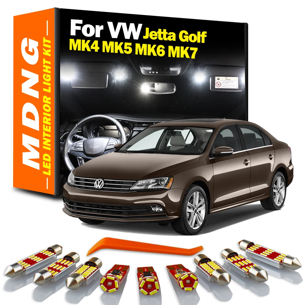 MDNG Canbus dla Volkswagen VW Jetta Golf 4 5 6 7 MK4 MK5 MK6 MK7 Samochodowy zestaw oświetlenia wewnętrznego LED Kopułka Schowek Lampa Auto Akcesoria