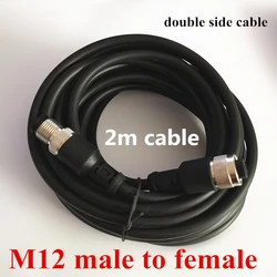 M12 Sensor Connector boule side plug 2m Cable  plug Male to Female 4P 5P 8Pin +2m PVC line A Type angle & straight