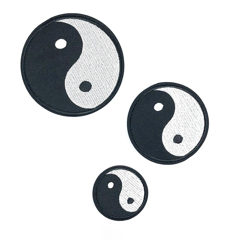 Gossip Embroidery Patch Sticker Taiji Yin Yang Cloth Stickers Chinese Style DIY Clothing Sewing Accessories Adhesive Patches