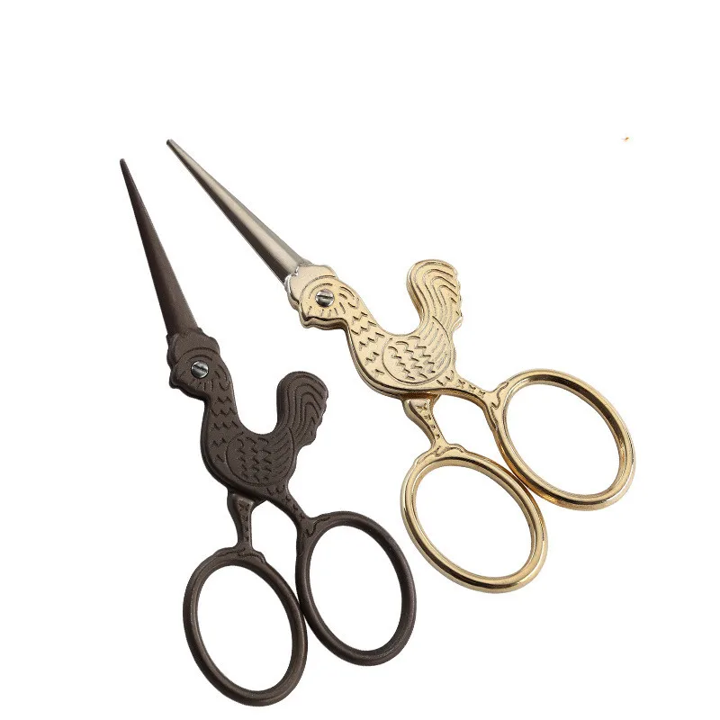 

Manual DIY tools Chinese Zodiac Chicken Shape Vintage Tailor Scissors Stainless Steel professional craft fabric tailor scissors