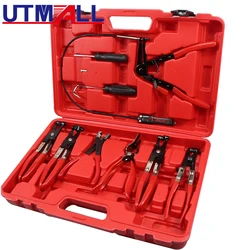 High Quality 9Pcs Auto Hose Clamp Ring Plier Set Flexible Wire Cable Bend Type Remover Oil Seal Screwdriver Car Repairing Tools