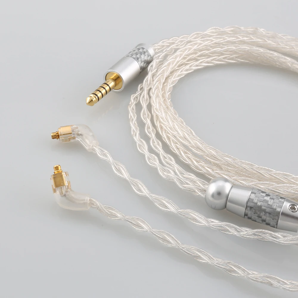 

High Quality 99% Pure Silver 8 Core 2.5mm 4.4mm XLR Headphone Earphone Cable For Etymotic ER4SR ER4XR ER3XR ER3SE ER2XR ER2SE