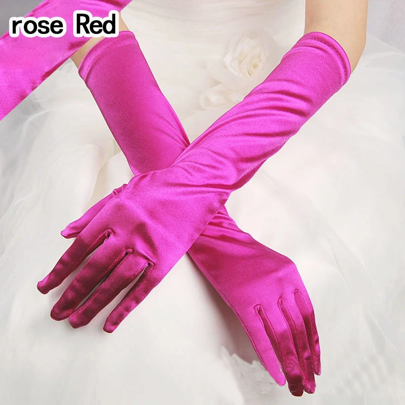 Variety of colors bridal wedding accessories gloves bridal dress wedding women\'s white and red hot pink gold black blue bride