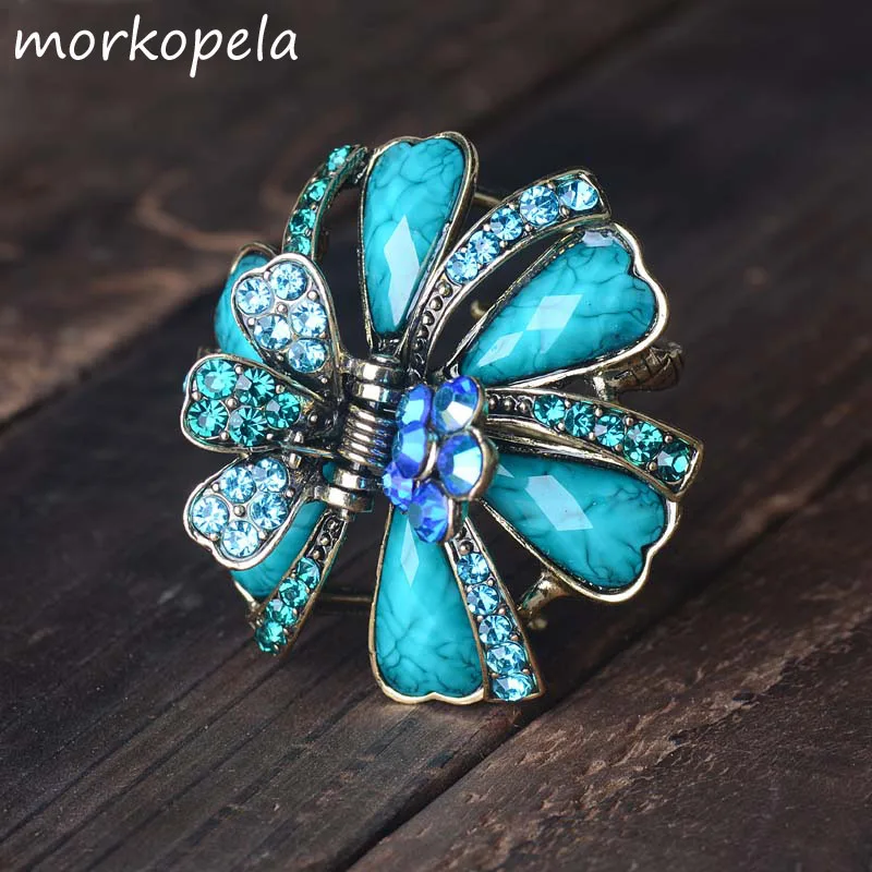 Morkopela Vintage Hair Claw Crab Women Banquet Hair Clip Accessories Rhinestone Big Hair Clips Jewelry For Women