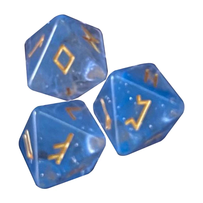

3 Pcs 8-Sided Rune Dice Resin Assorted Polyhedral Dices Set Divination Game Toys XXUF