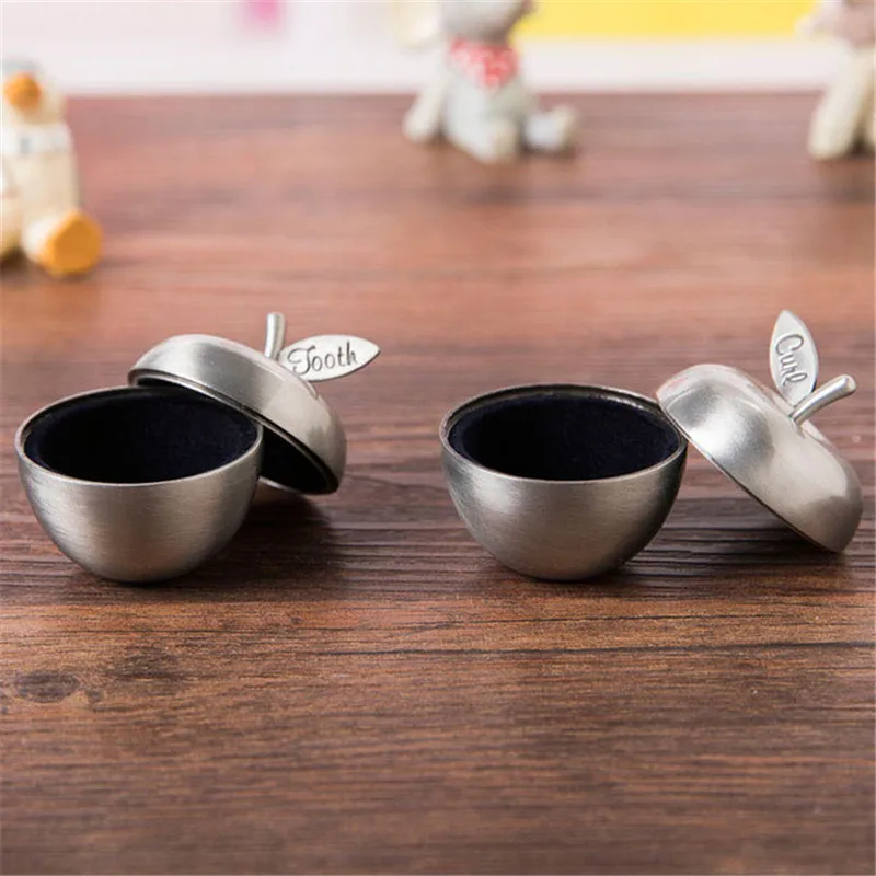 赤ちゃんの髪と歯の収納ボックス,リンゴの形をした収納ボックス,牛乳の歯,金属製のギフトボックス,私の最初のコレクション