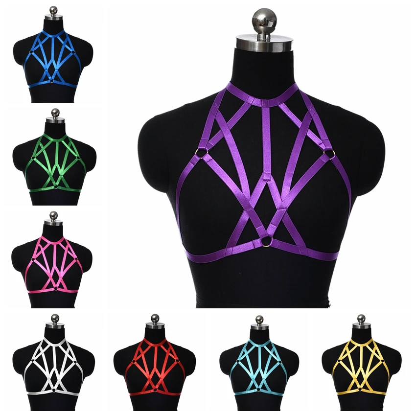 متعدد الألوان المرأة مثير تسخير الملابس الداخلية قابل للتعديل الجوف بوستير الهذيان ارتداء الجسم تسخير الصدرية صنم عبودية الجسم قفص #2