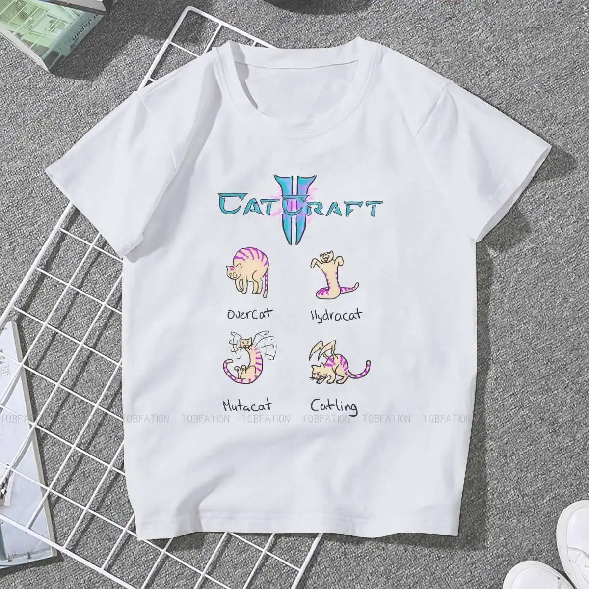 CatCraft Cute Girls Women T-Shirt StarCraft Game Blusas Harajuku Casual Short Sleeve Vintage Oversized Tops