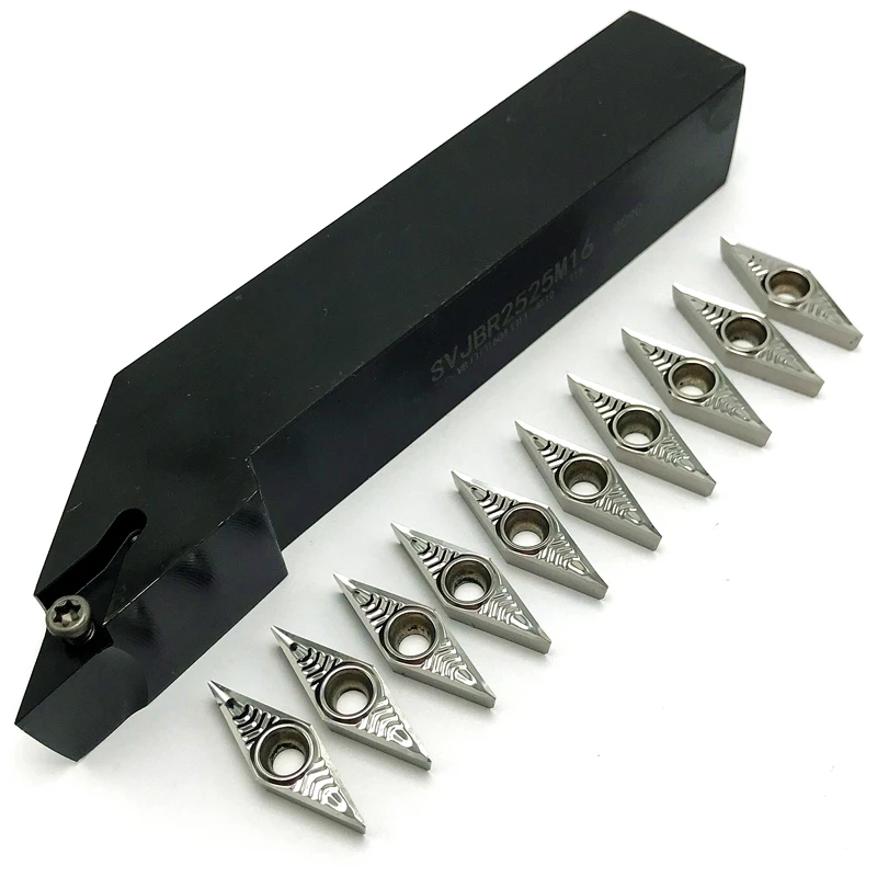 CNC 외장 터닝 공구 거치대, 카바이드 인서트, SVJBR1616H16 SVJBR2020K16 SVJBR2525M16, VCMT160404/08 에 사용