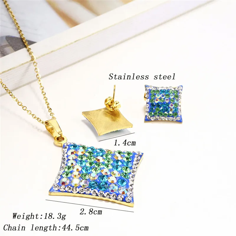 OUFEI Charm Geometric Necklace And Earring Set Stainless Steel Jewelry Sets Summer Accessories Jewellery Mass Effect image 6