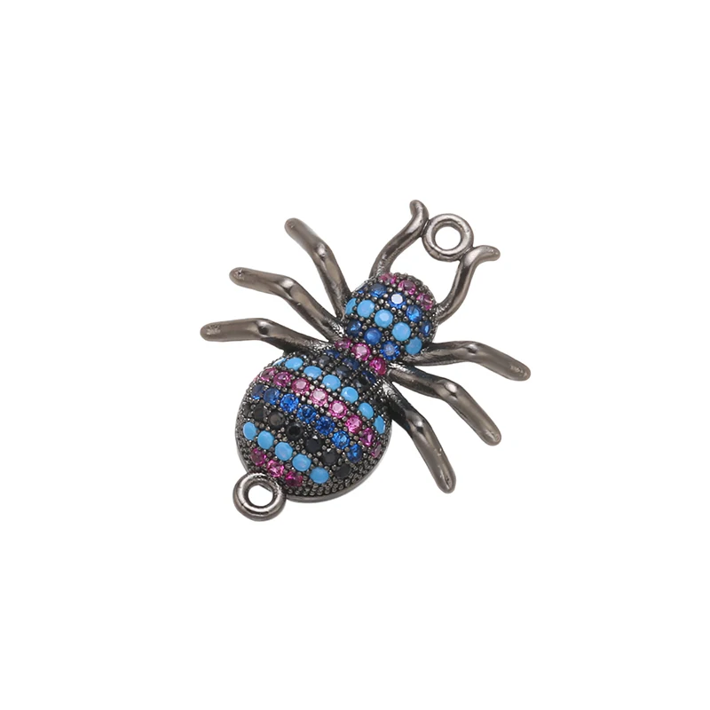 ZHUKOU 19x23mm spider animal bracelet connector for women handmade DIY bracelet jewelry Accessories making findings model: VS444