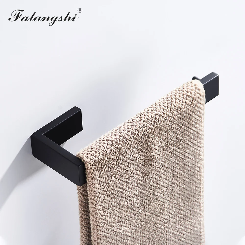 304 Stainless Steel Bathroom Hardware Set Black Robe Hooks Toilet Paper Holder Towel Rail Bar Accessories For Bathroom WB8856