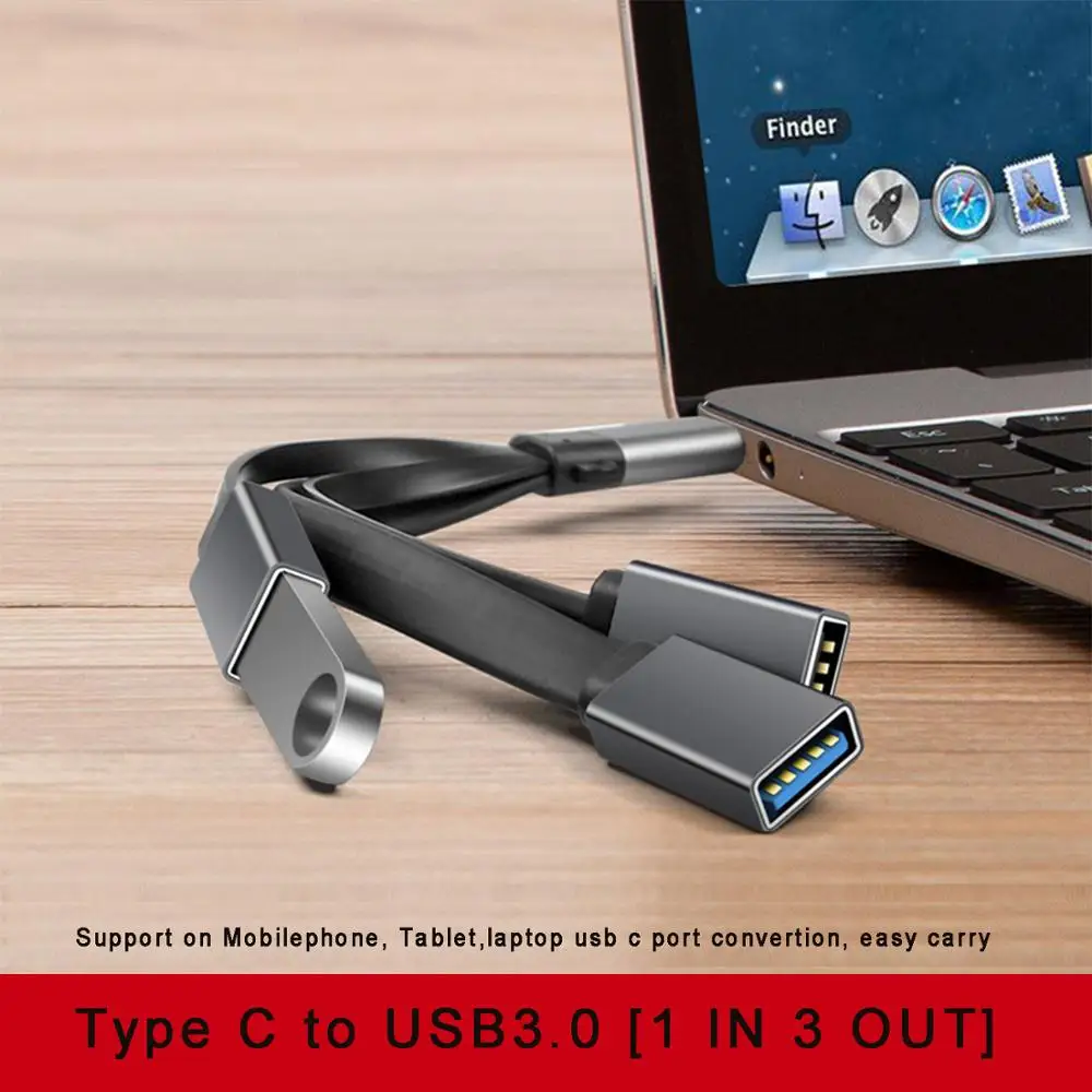 New USB Type-C to USB-A Hub Adapter Multi-Port Converter Dock 1 in 3 out Type C Expension Cable for Mobile Tablet Laptops