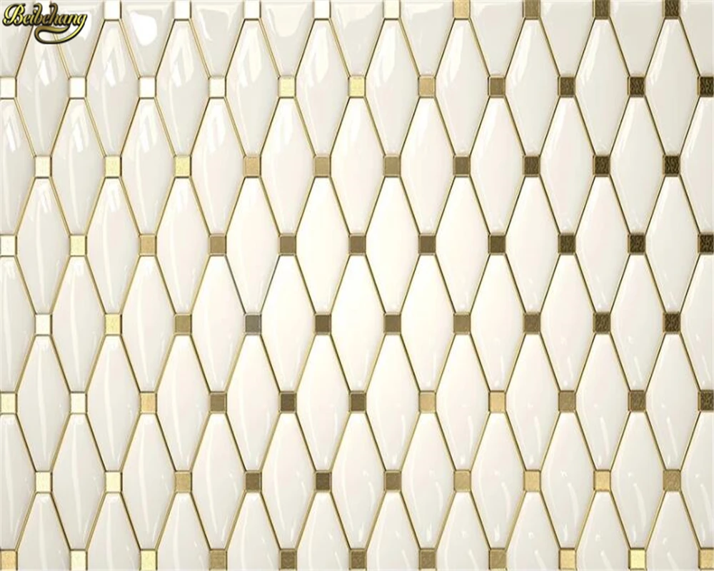 beibehang Custom wallpaper mural 3d three-dimensional luxury simple European gold soft package TV background wall papel de pared