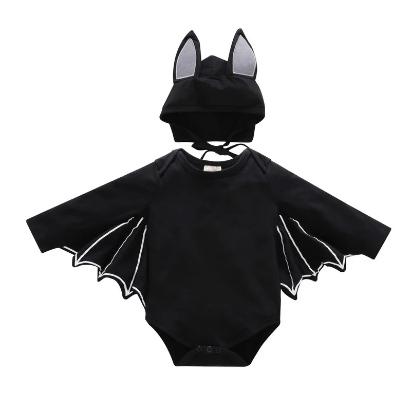 

Baby Boys Clothes Sets Cool Bat Newborn Infant Baby Boy Rompers+Hat 2pcs Outfits Clothing Set Christmas Costume Jumpsuit 2021