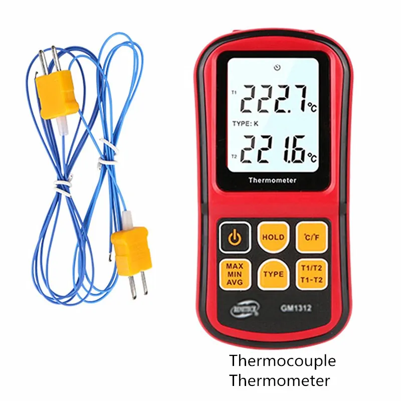 GM1312 Thermocouple Thermometer Temperature Meter Temp Tester TEMP Measure Tool -50~300℃ Temperature Meters With Backlight