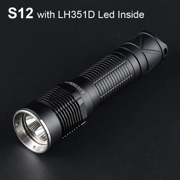 호송 S12 LH351D 손전등 3 * Led 드라이버 Linterna 21700 높은 강력한 플래시 라이트 캠핑 낚시 EDC Latarka 작업 램프