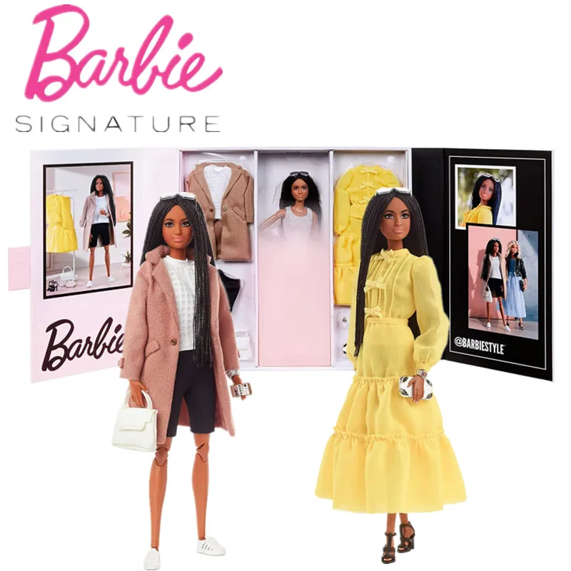 

Barbie Signature @Barbiestyle Doll Made to Move Body Fashion Doll Yellow Dress With Accessories Limited Edition Toy Girls Gift