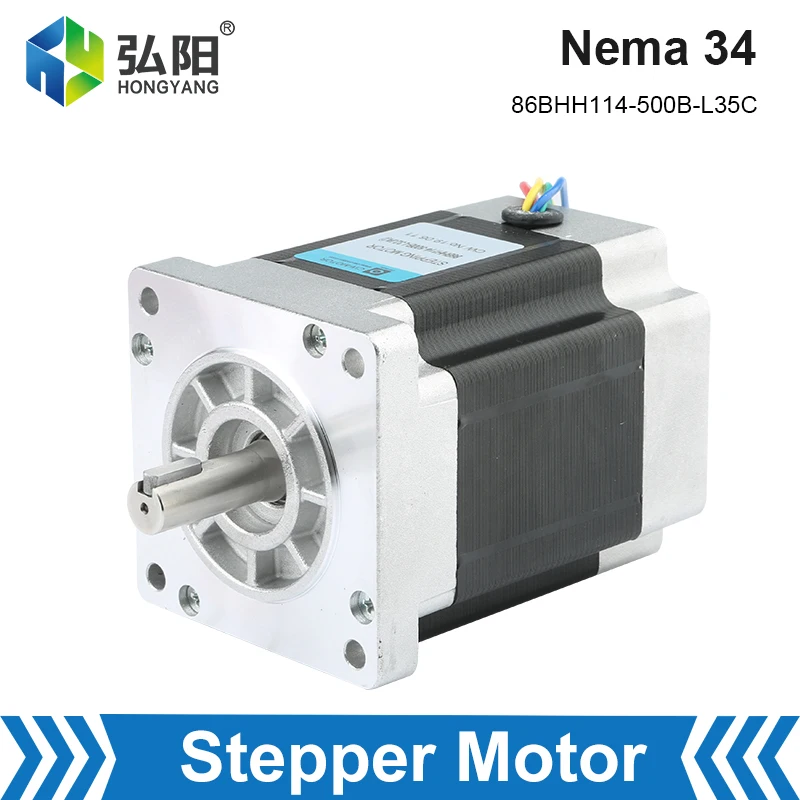 Nema 34 Stepper Motor 114x86mm 5.0A 14mm Shaft Diameter Drive Motor 4-Lead Cable 3D Printer CNC Engraving And Milling Machine