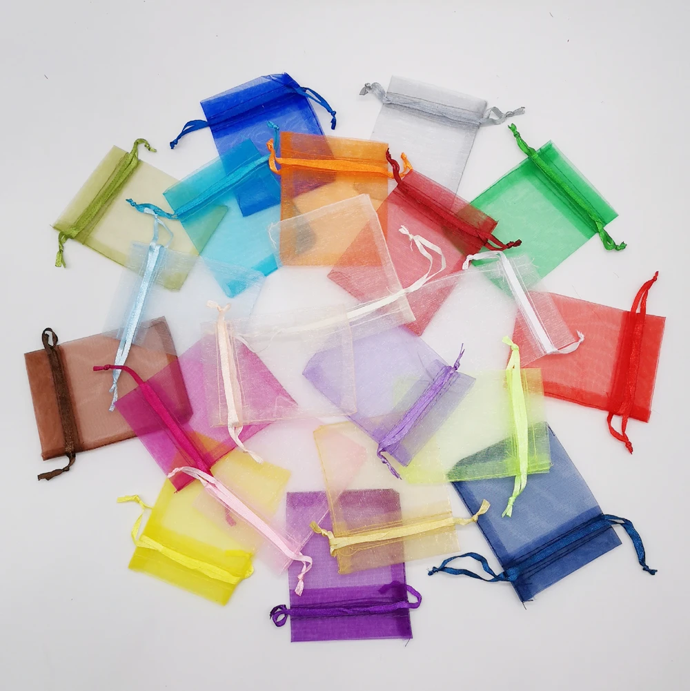 50pcs Gift Bag 7x9cm Small Organza Gift Bags For Packaging Display Storage Bag Pouches Wedding Jewelry Christmas Gift Bag Diy