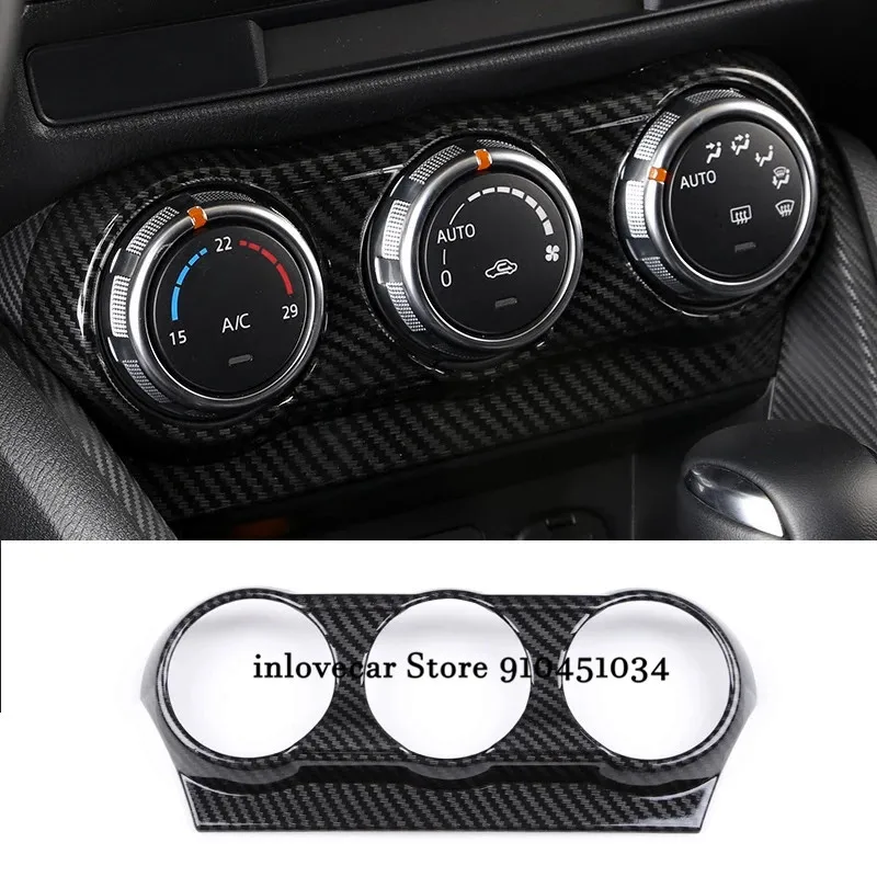 

For Mazda 2 Demio DL Sedan DJ Hatchback 2015 16 2017 Accessories ABS Carbon Fiber Air Conditioning Switch Cover Trim Car Styling