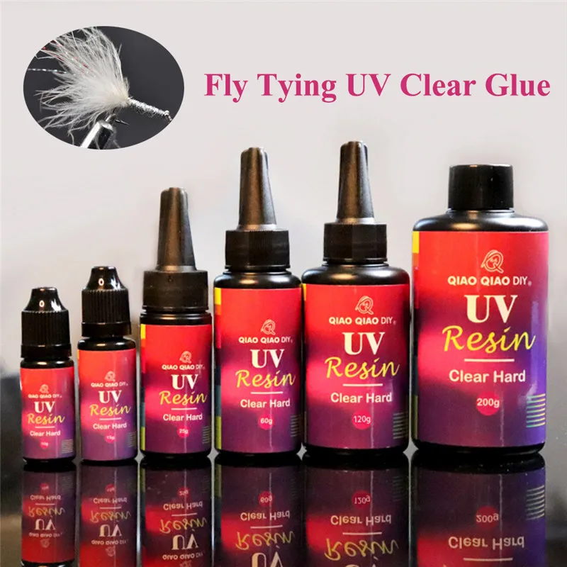 60g UV clear Finish glue combo thin & thick instant cure super clear UV glue fly tying quick drying glue fly fishing