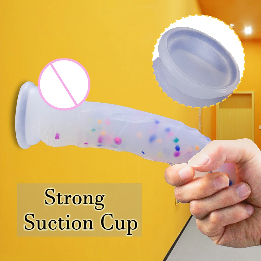 FLXUR Color Jelly Soft Silicone Dildo for Women Strong Suction Cup Artificial Penis Sex Products Female Masturbation Dick Adults