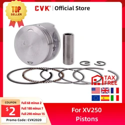 CVK Engine Parts Pistons Rings Set 49MM STD Standard +25 +50 +75 Cylinder Bore Size For YAMAHA XV250 XV 250 Accessories