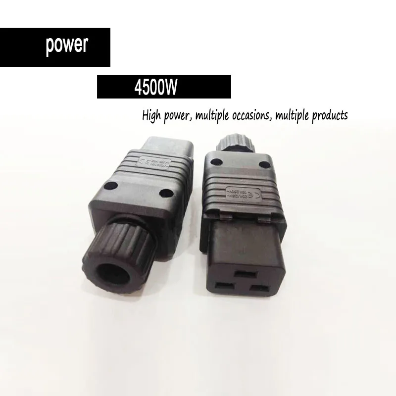 1PCS IEC PDU UPS 16A 250V AC 320 C19 DIY Plug Socket Female IEC C19 conector Dismountable plug black