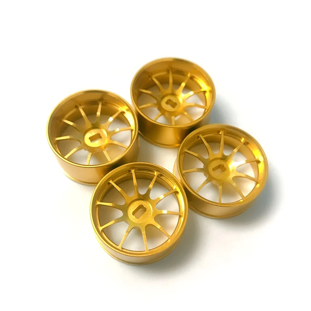 ZERO-Z MINI-Z AWD10-TEN Metal Wheel Gold (Offset +1.5 Diameter 22.5mm, 4PCS ) For Drift RC Kyosho MA020/030 FWD WLtoys K969/K989