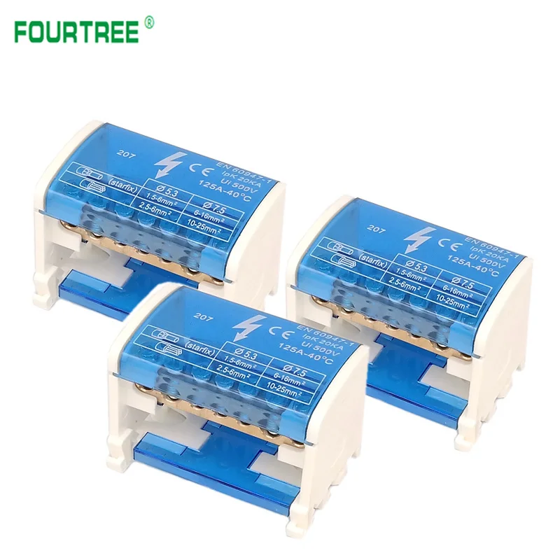 1PCS Junction Modular Screw Universal Wire Electrical Connector Din Rail Terminal Block Power Distribution Box  NHC01-207