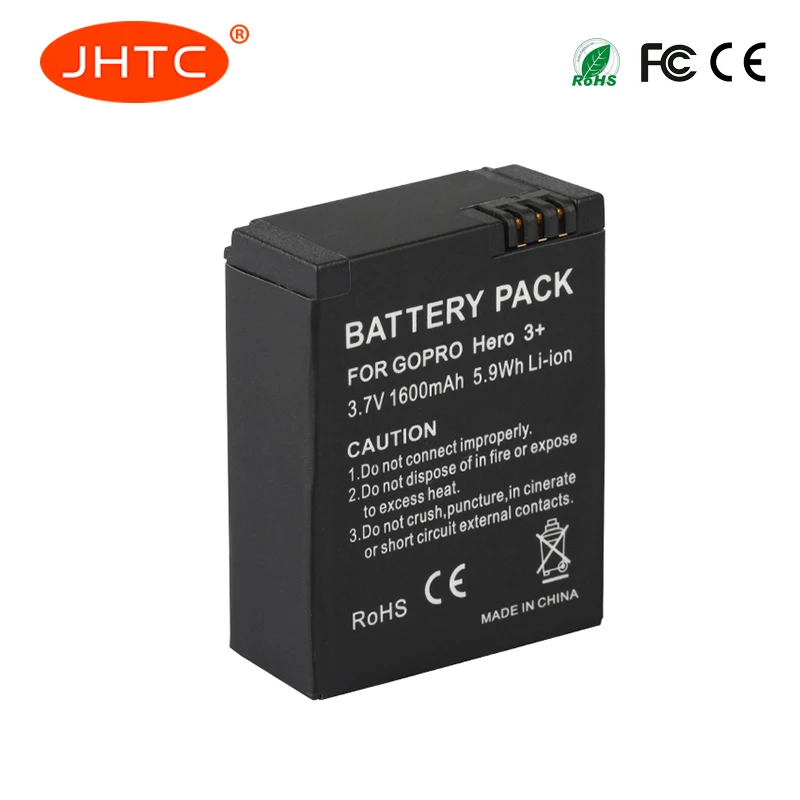 Batteria JHTC per Gopro Hero 3 batterie per fotocamere nere da 1600mah per Go Pro hero 3 hero hero 3 +