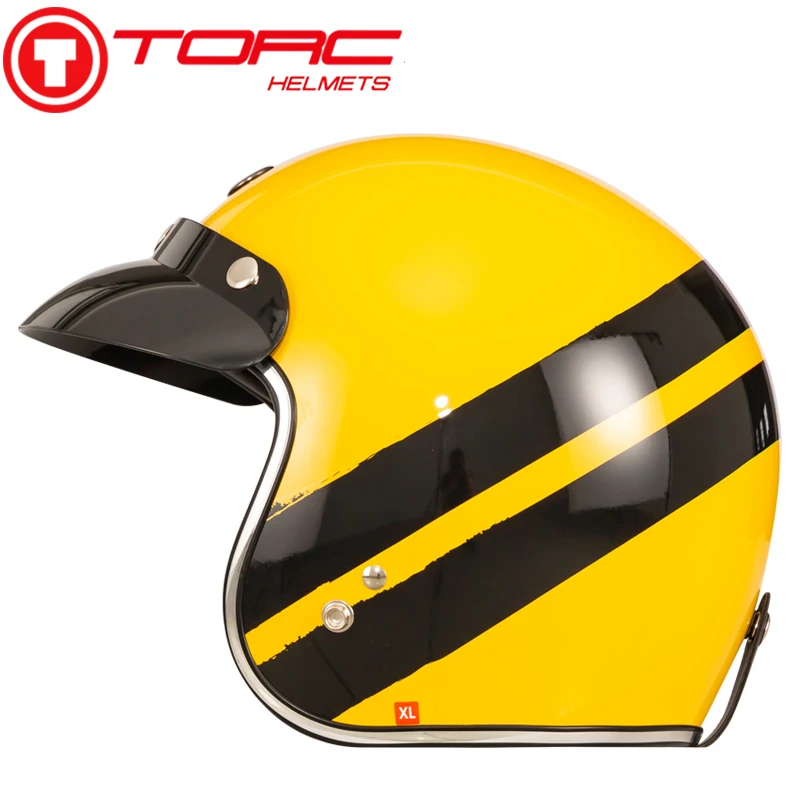 TORC Motorcycle Helmet Retro JET Motorbike Racing Helmet Motocross Open Face Helmets Vintage Capacete Casco Moto DOT Approved