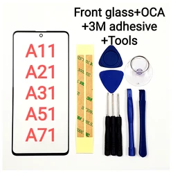 Replacement Front Glass For Samsung Galaxy A11 A21 A31 A51 A71 Touch Screen Panel LCD Outer Display Lens Laminated OCA Tools