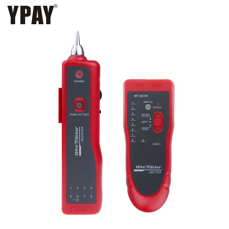 YPAY network cable tester red rj11 rj12 rj45 cat5 cat6 cat7 telephone wire tracker toner ethernet lan rg rj 45 tool line finder