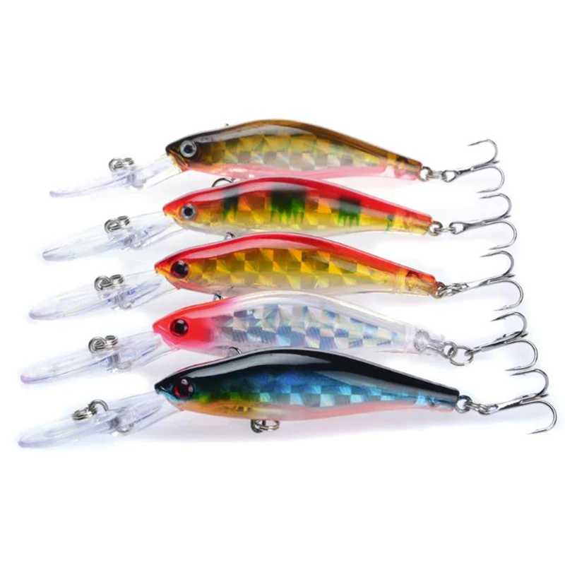 New Minnow Fishing Lure 10cm 7g Laser Colorful Crankbait Hard Bait Wobblers Peche Bass Trolling Bait Isca Artificial for Fishing