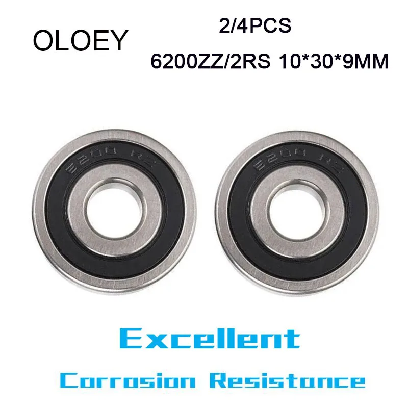 Bearing 6200ZZ 2RS Free Shipping 2/4pcs Miniature Deep Groove Ball Bearing 10*30*9 mm With Corrosion Resistance And High Quality