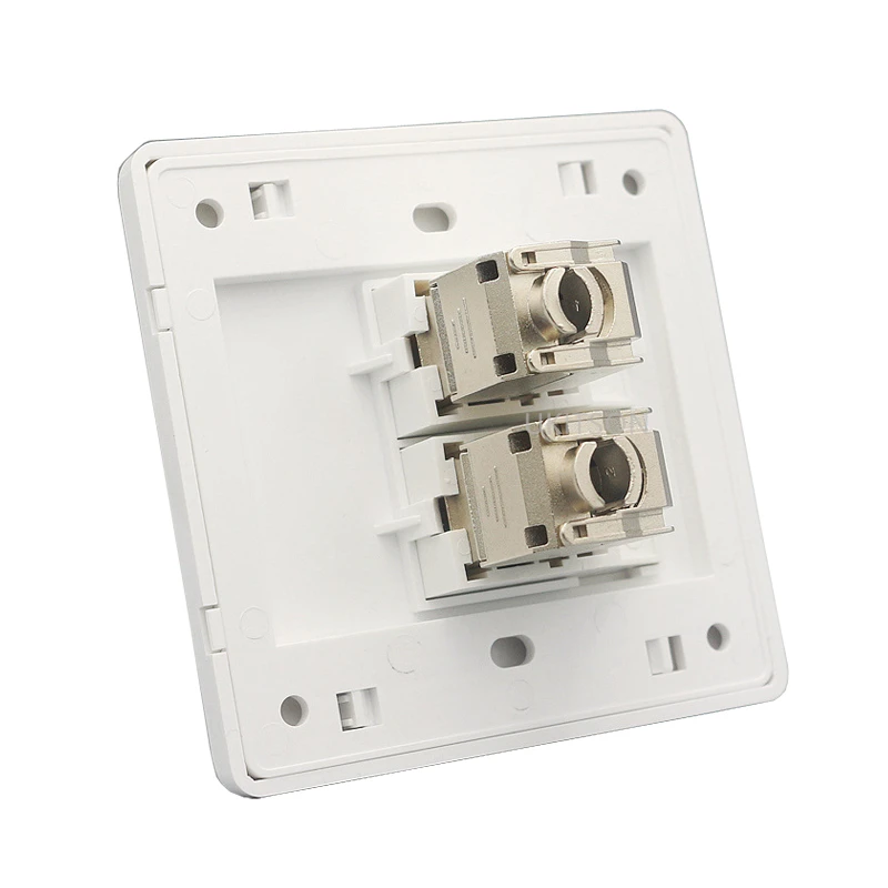 2 Ports CAT7 CAT6A RJ45 Wall Faceplate With Zinc Alloy CAT.7 CAT.6A Keystone Jack Socket For 10G Network Computer Insert Cover