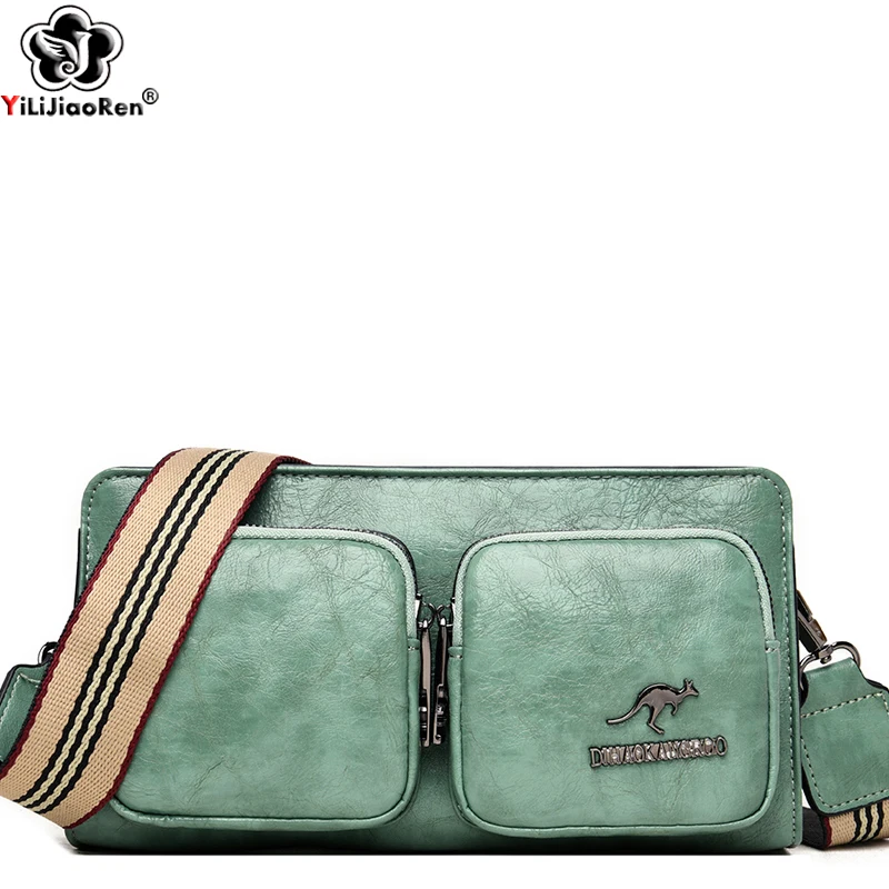 Moda Messenger torby szeroki pasek multi-pocket Crossbody torby dla kobiet znanych marek skórzana torba na ramię wysokiej jakości torebka