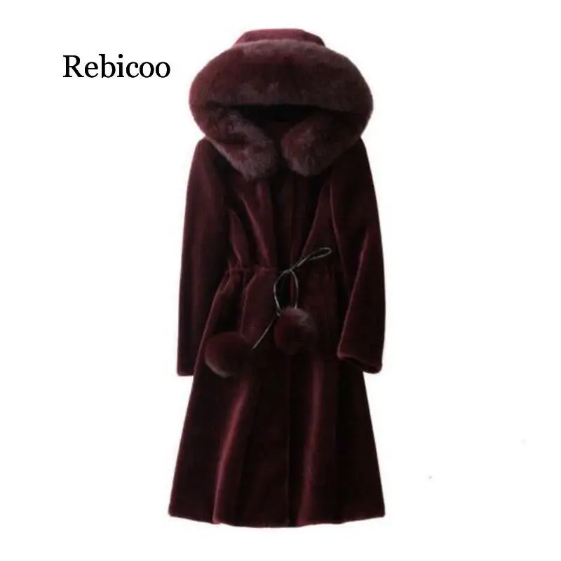 

New Women Wool Blend Warm Long Coat Female Belt Slim Fit Lapel Woolen Overcoat Autumn Winter Cashmere Outerwear