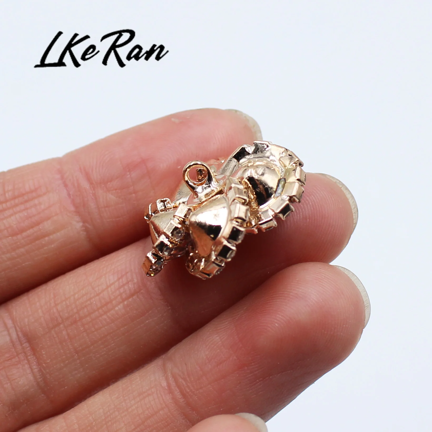 Fashion 5Pcs/lot 24MM Gold Flower Crystal Rhinestone Buttons  Wedding Crafts Decorative Metal Accessories For DIY Clothington