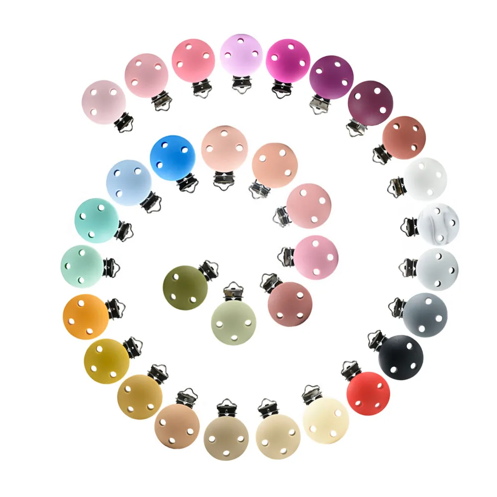 2020 New !! 200 PCS Silicone Round Clips DIY Baby Pacifier Dummy Teether Soother Nursing Jewelry Toy Accessory Holder Clips