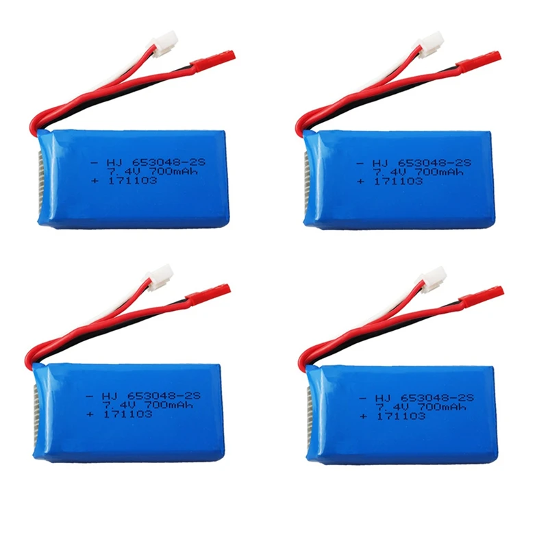 7.4V 700mah 653048 Rechargeable battery For FT007 RC Boat Toys Speedboat For Syma F1 FX059 RC aircraft 2s 7.4v LIPO Battery