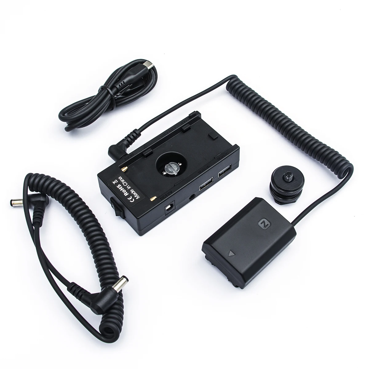 Battery Mount Plate Power Supply System + FZ100 Dummy Battery Kit for Sony F770 F970 and A7 III / A7R III IV / A9 II Cameras