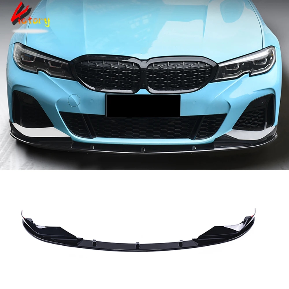 

Glossy Black Front Bumper Lip Car Body Kit For BMW 3 Series G20 M Sport Version 2019-2022 2PCS/Set ABS Materials Car Protection