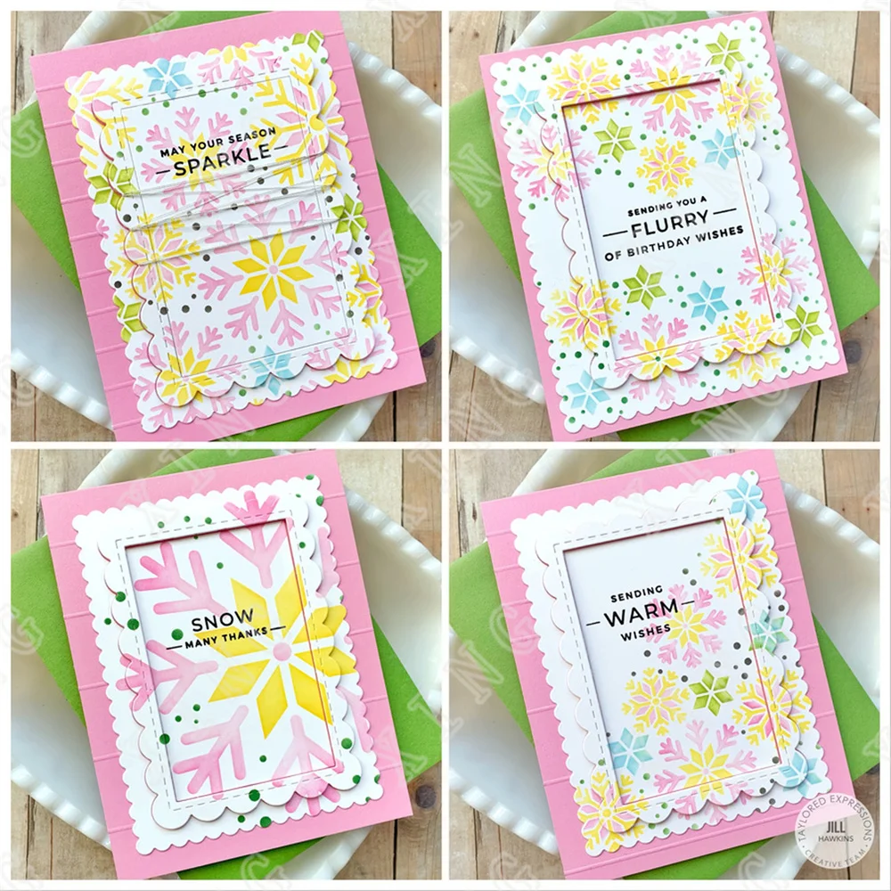 スノーフレークラッカーステンシル新しいスクラップブック日記装 - Candle Supplies For Sale のレビューと価格