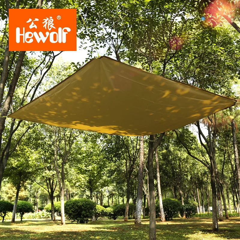 Hewolf 180*145CM ultralight waterproof 2 person use awning sun shelter picnic mat Oxford cloth outdoor tarp