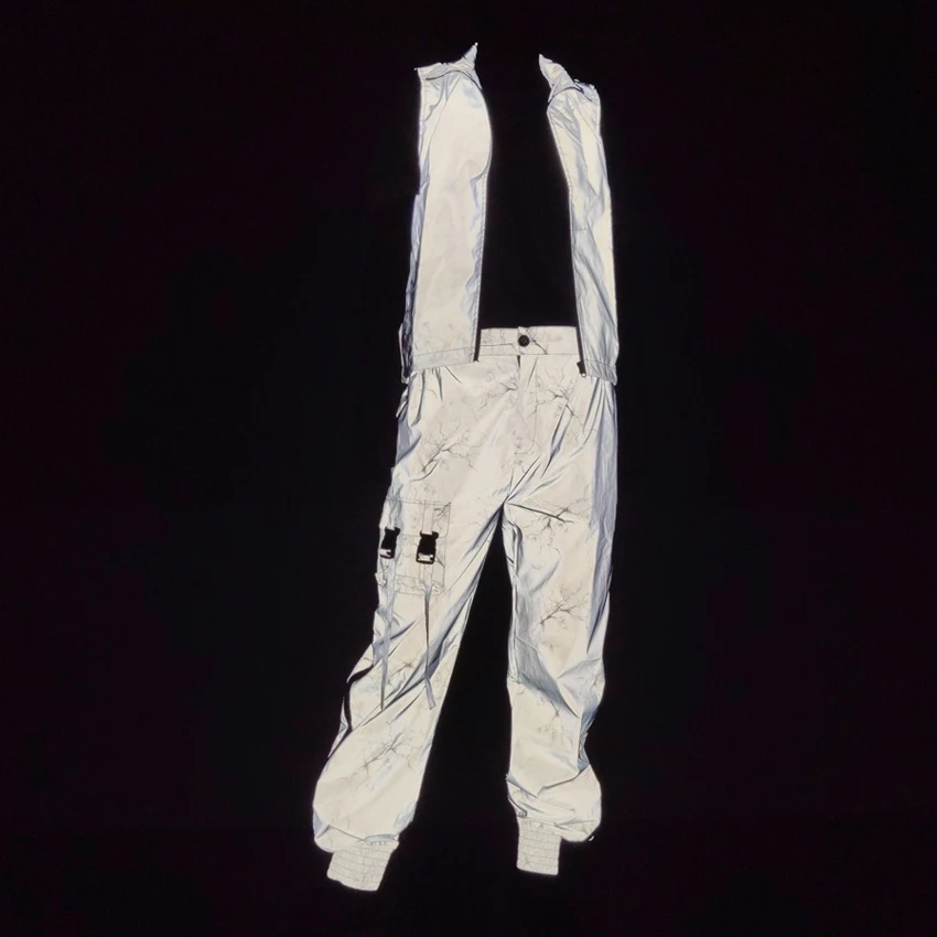 Drop Shipping Joggers Men Side Zipper Breathable Techwear Reflective Pants Hip Hop Sweatpants Harajuku Streetwear Trousers Man