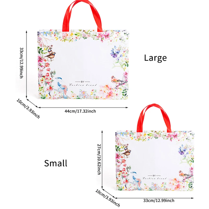 1PC Flower Print Foldable Shopping Bag Reusable Eco Shopper Bag Large Women Storage Tote Pouch Non-Woven  Grocery Shopping Bags